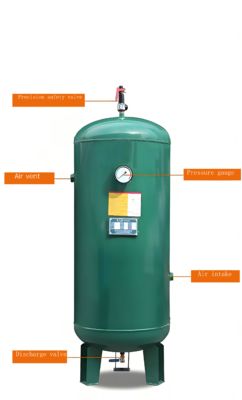 Gas storage tank compatible with large air compressors